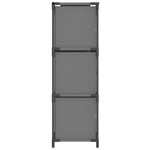 Opbergkast Met 3 Stoffen Lades 34X34X101 Cm Staal Grijs Hoogglans Grijs