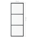 Schuifdeur Met Beslag 76X205 Cm Aluminium En Esg-Glas