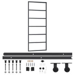 Schuifdeur Met Beslag 76X205 Cm Aluminium En Esg-Glas