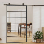 Schuifdeur Met Beslag 76X205 Cm Aluminium En Esg-Glas