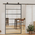 Schuifdeur Met Beslag 76X205 Cm Aluminium En Esg-Glas