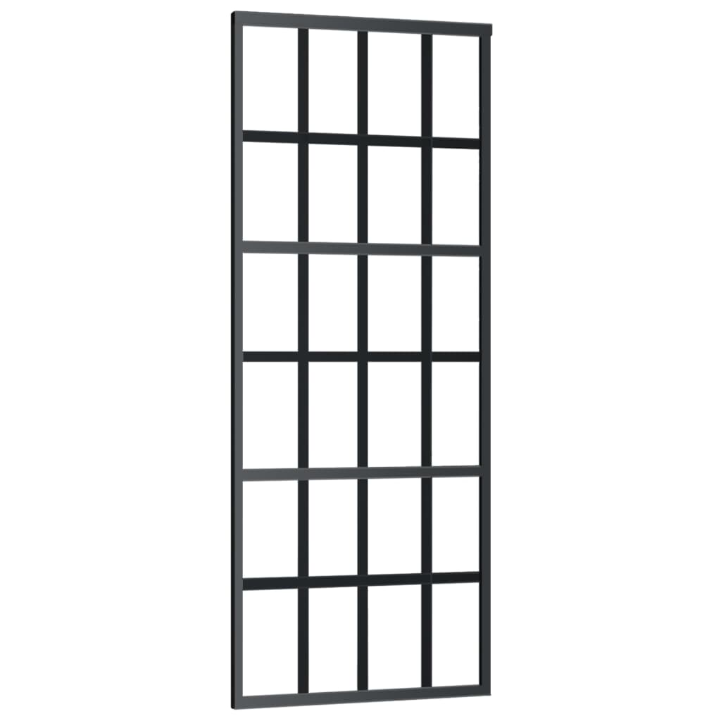 Schuifdeur Met Beslag 76X205 Cm Aluminium En Esg-Glas