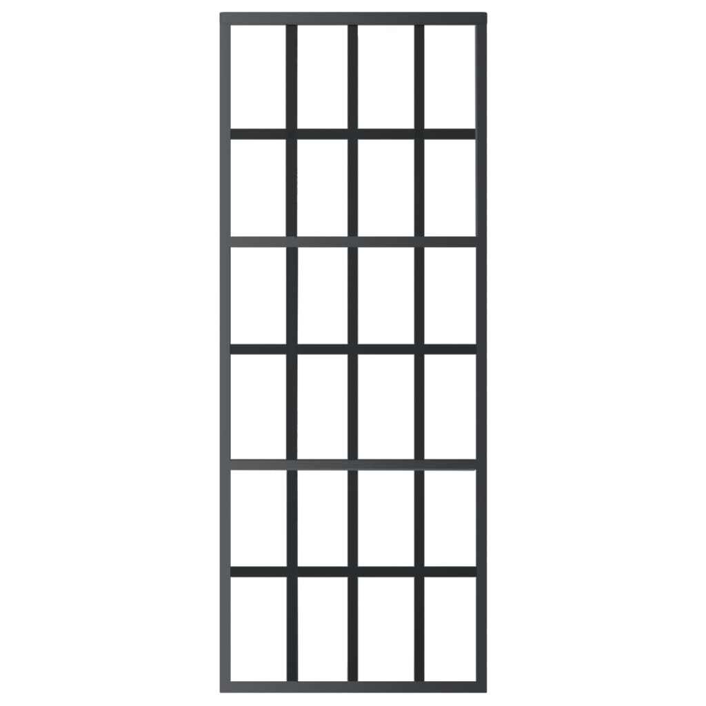 Schuifdeur Met Beslag 76X205 Cm Aluminium En Esg-Glas