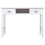 Bureau 108X45X76 Cm Massief Paulowniahout Wit Grijs