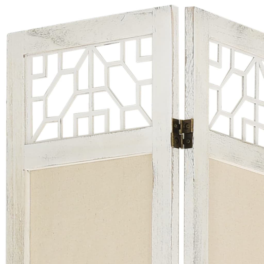 Kamerscherm Met 3 Panelen Stof Crèmekleurig