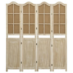 Kamerscherm Met 4 Panelen Stof Bruin