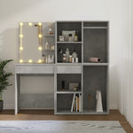 Kaptafel Met 2 Kastjes En Led's Bewerkt Hout Betongrijs