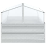 Plantenbak Met Kas Verhoogd 100X100X85 Cm Zilverkleurig