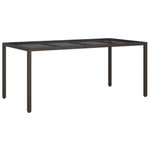 Tuintafel 90X90X75 Cm Gehard Glas En Poly Rattan