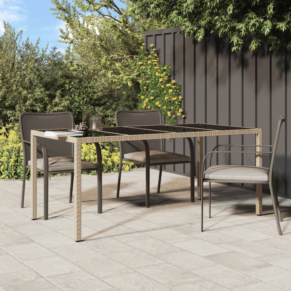 Tuintafel 90X90X75 Cm Gehard Glas En Poly Rattan
