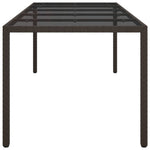 Tuintafel 250X00X75 Cm Gehard Glas En Poly Rattan