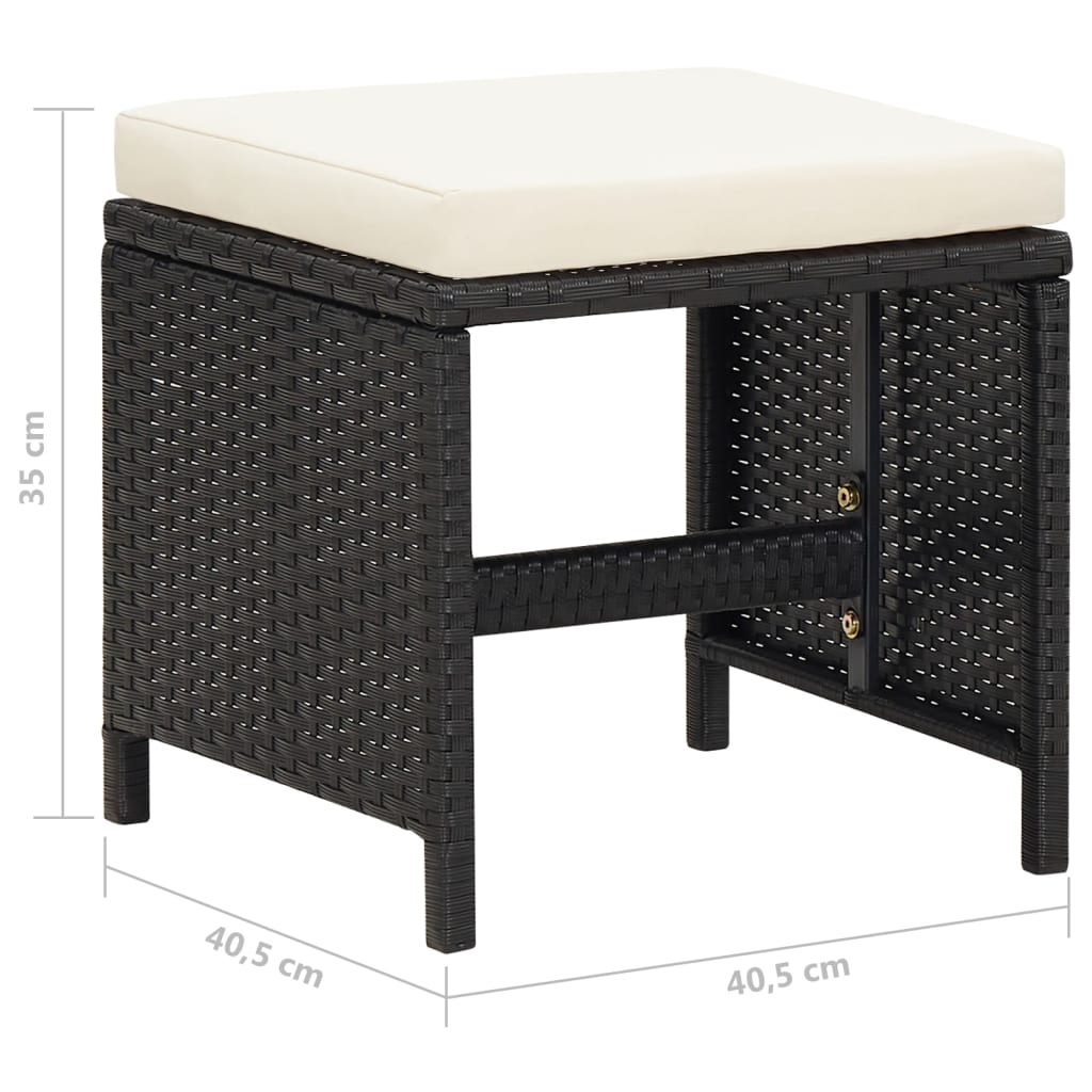 Tuinstoel- En Voetenbankset -Delig Poly Rattan