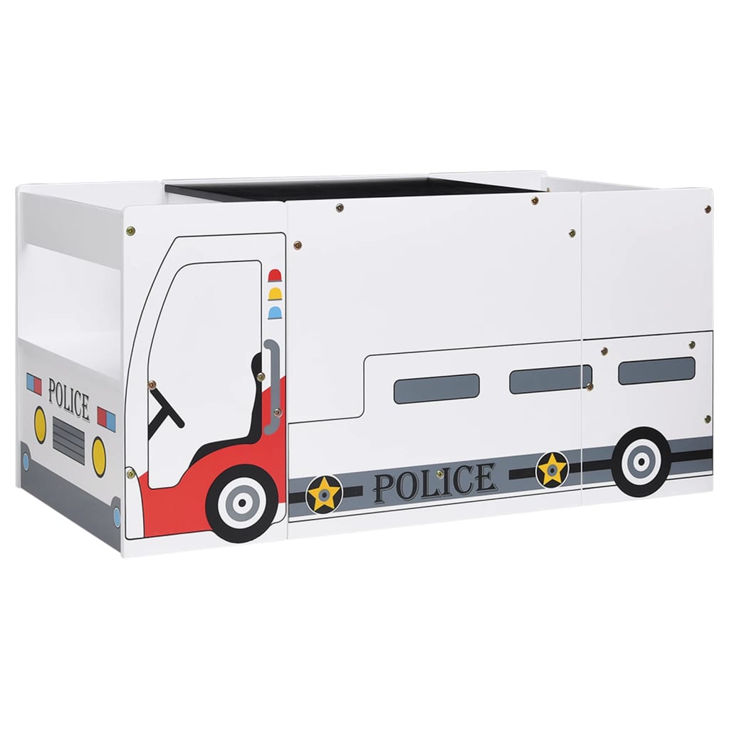 3-Delige Kindertafel- En Stoelenset Politieauto-Ontwerp Mdf