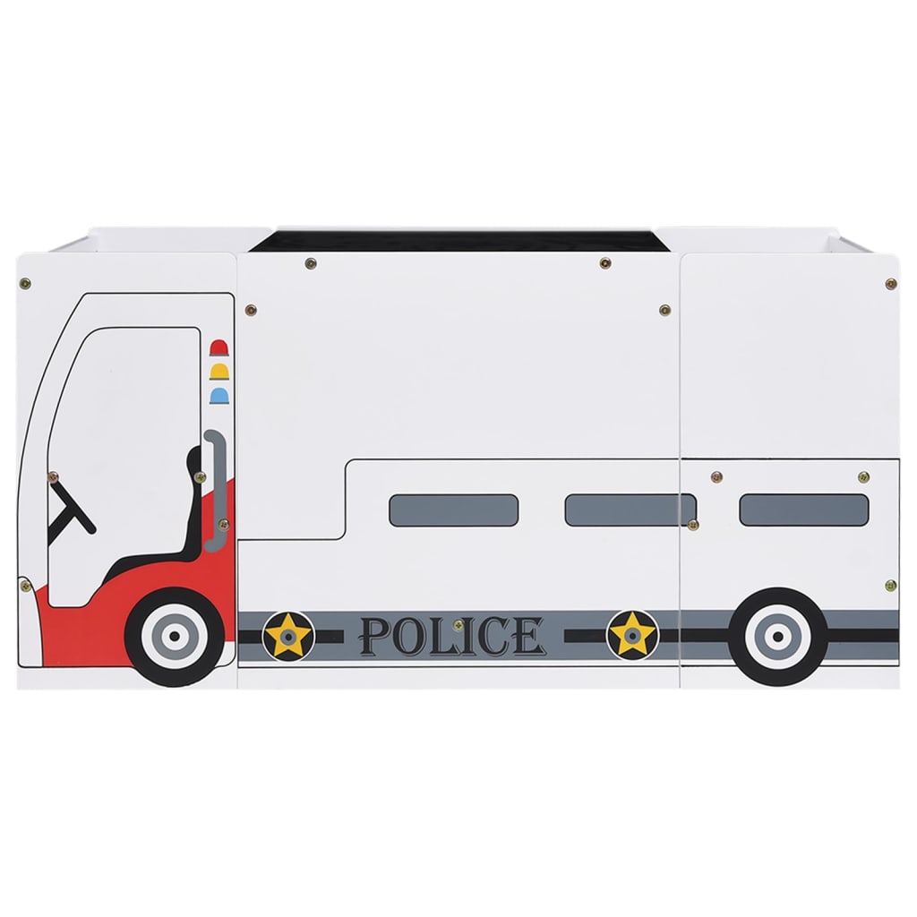 3-Delige Kindertafel- En Stoelenset Politieauto-Ontwerp Mdf