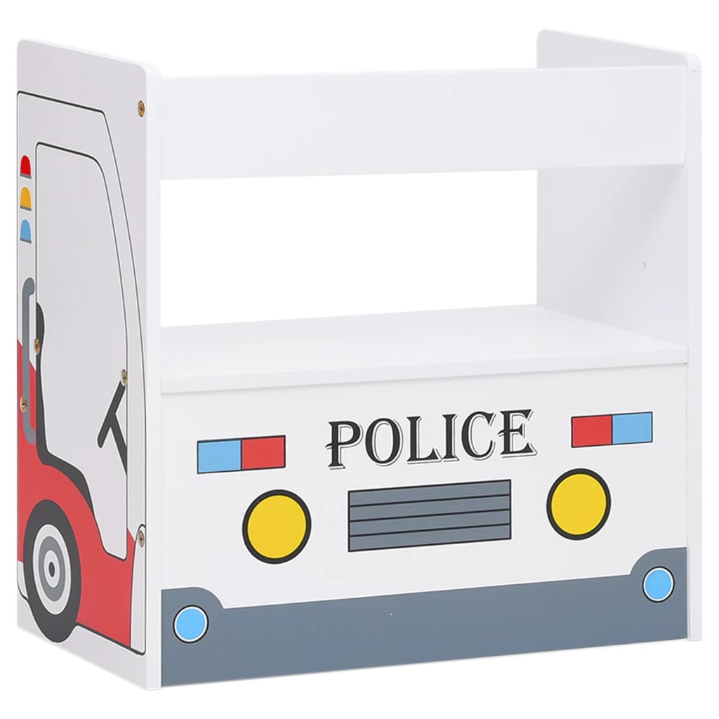 3-Delige Kindertafel- En Stoelenset Politieauto-Ontwerp Mdf