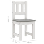 3-Delige Kindertafel- En Stoelenset Mdf