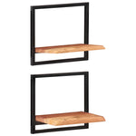 5-Delige Wandschappenset Massief Acaciahout En Staal