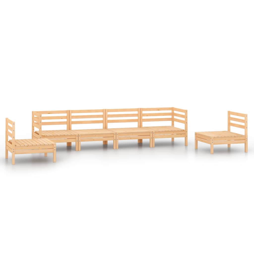 6-Delige Loungeset Massief Grenenhout