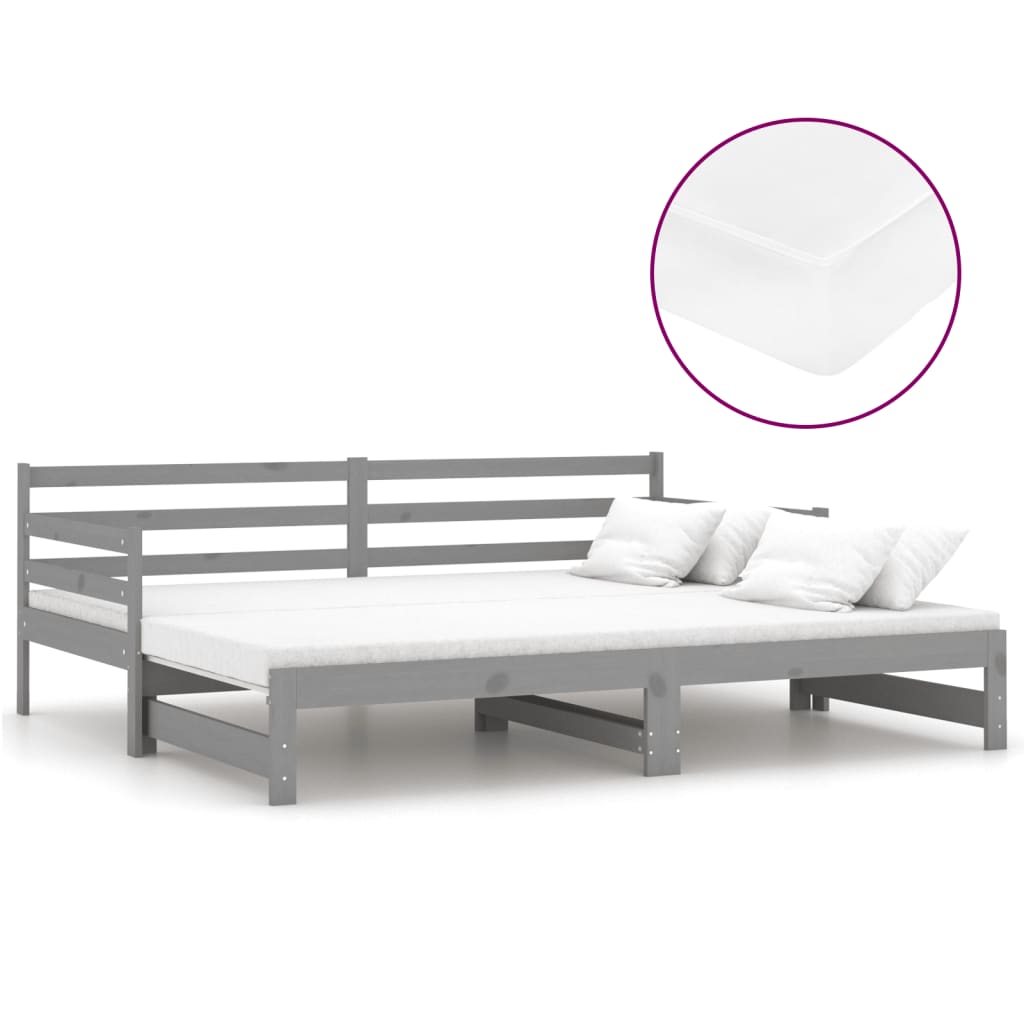 Slaapbank Uitschuifbaar Massief Grenenhout 2X(90X200) Cm
