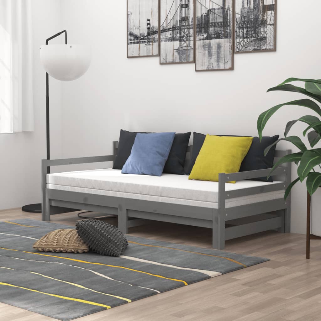 Slaapbank Uitschuifbaar Massief Grenenhout 2X(90X200) Cm
