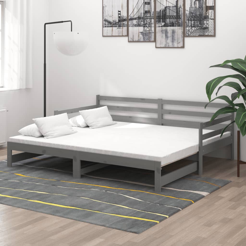 Slaapbank Uitschuifbaar Massief Grenenhout 2X(90X200) Cm