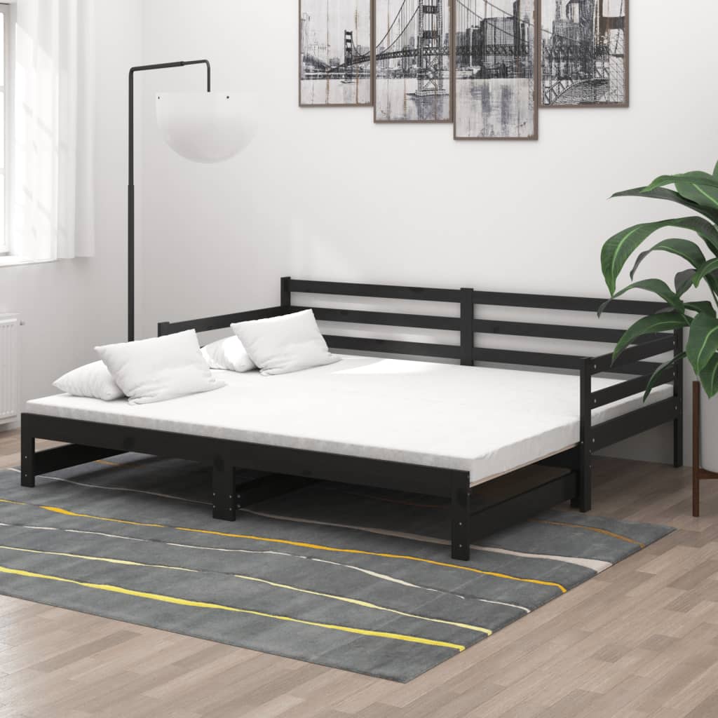 Slaapbank Uitschuifbaar Massief Grenenhout 2X(90X200) Cm