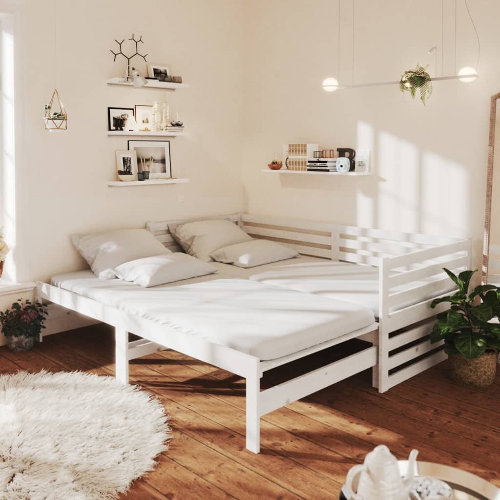 Slaapbank Uitschuifbaar Massief Grenenhout 2X(90X200) Cm