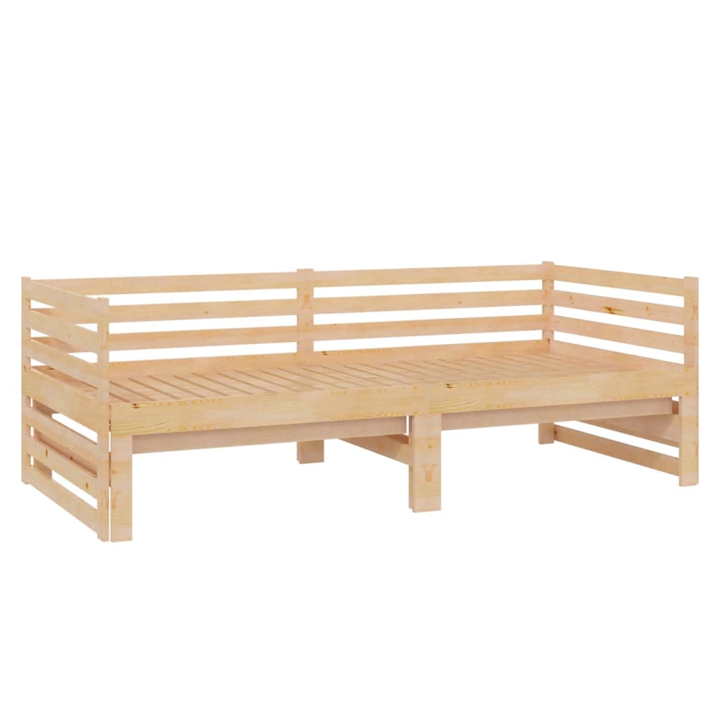 Slaapbank Uitschuifbaar Massief Grenenhout 2X(90X200) Cm
