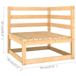 5-Delige Loungeset Met Kussens Massief Grenenhout