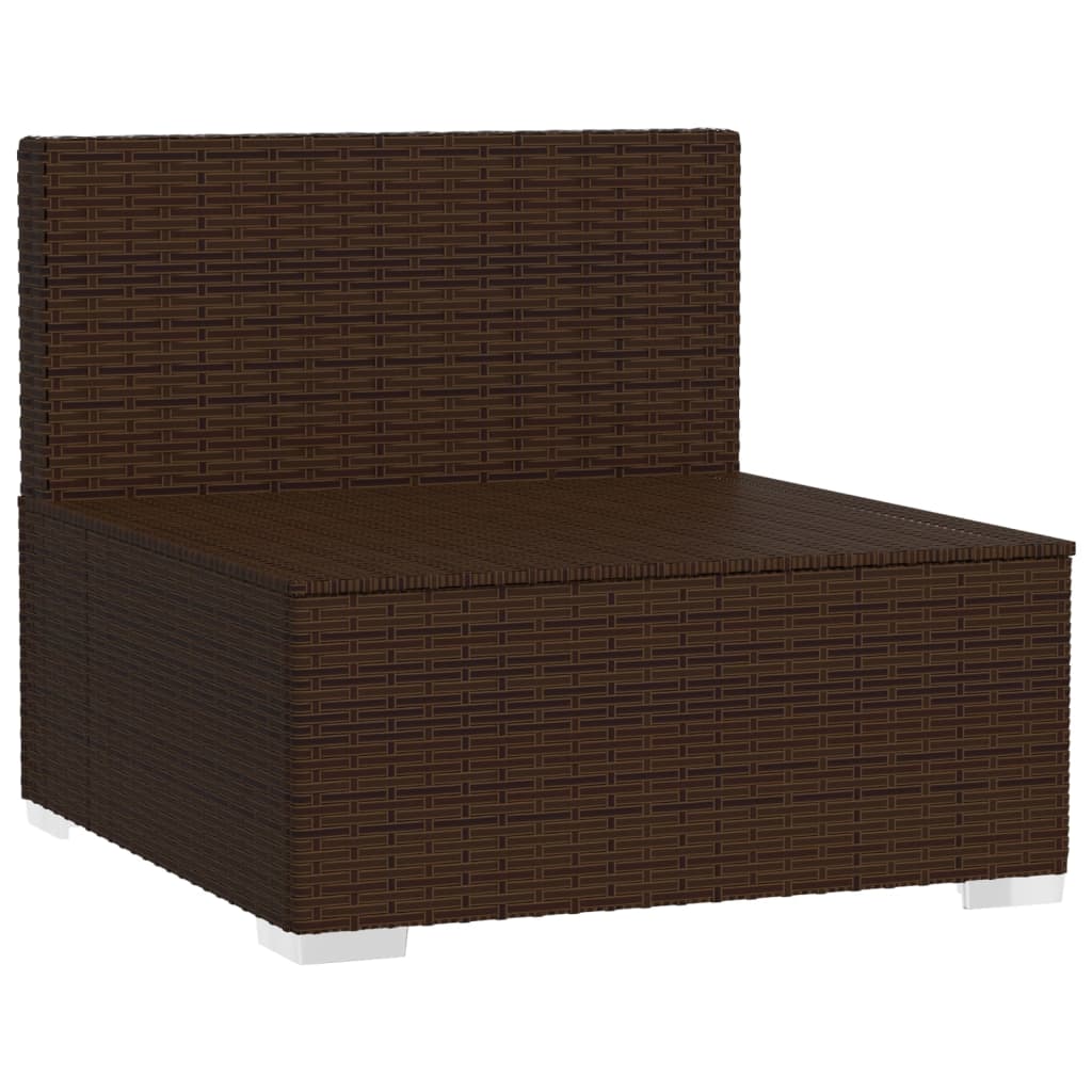 Bank 3-Zits Met Kussens Poly Rattan