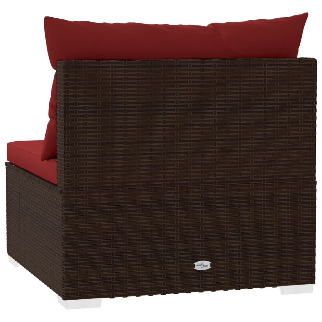 Bank 3-Zits Met Kussens Poly Rattan