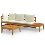3-Delige Loungeset Met Te Kussens Acaciahout