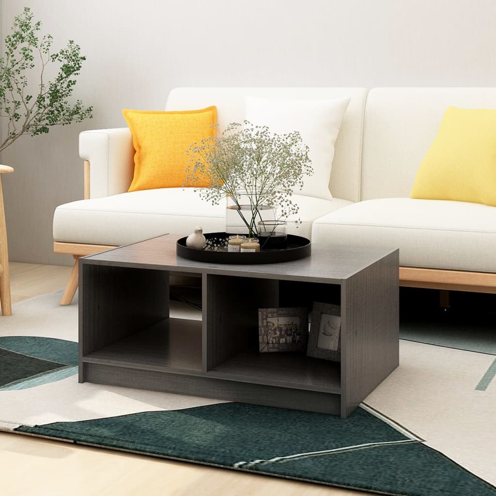 809906Salontafel 75X50X33,5 Cm Massief Hout Grenen