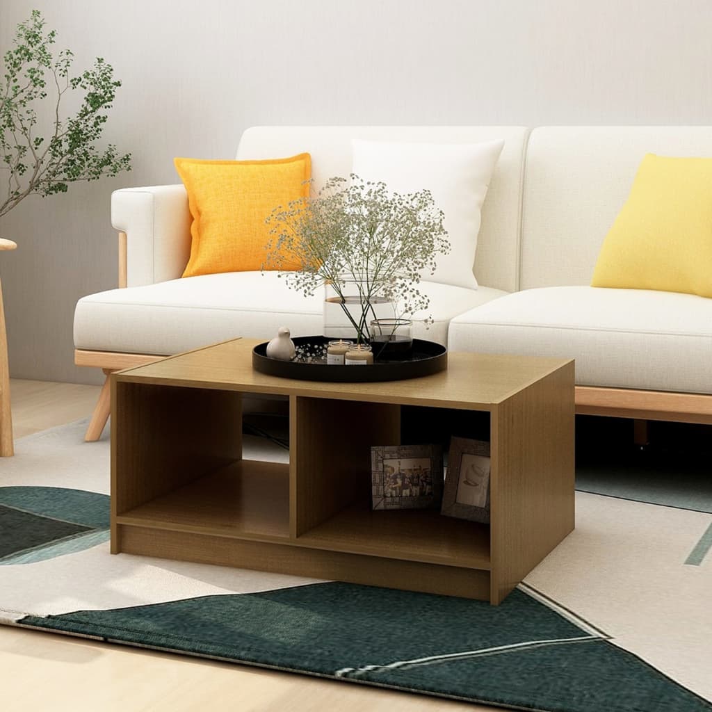 809906Salontafel 75X50X33,5 Cm Massief Hout Grenen