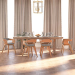 Eetkamerstoel Gebogen Hout En Stof