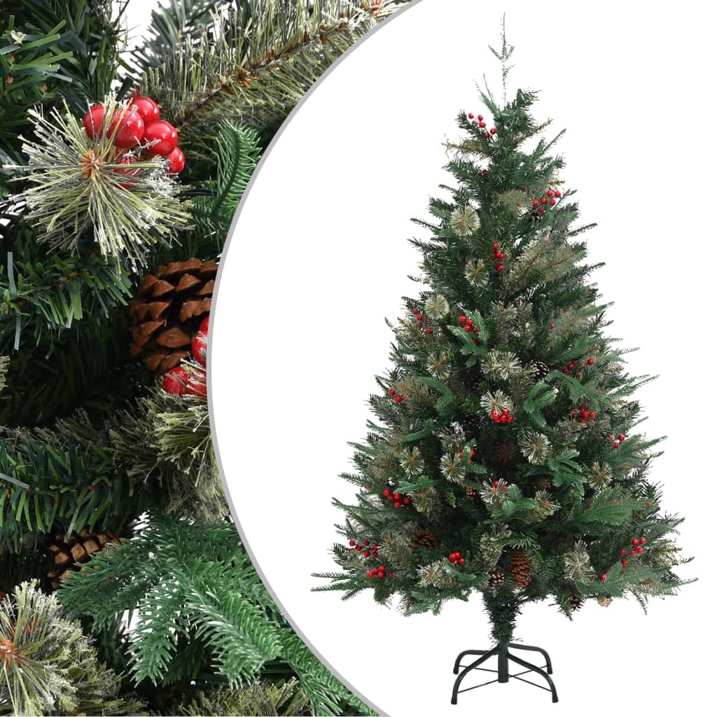 Kerstboom Met Dennenappels 120 Cm Pvc En Pe Groen