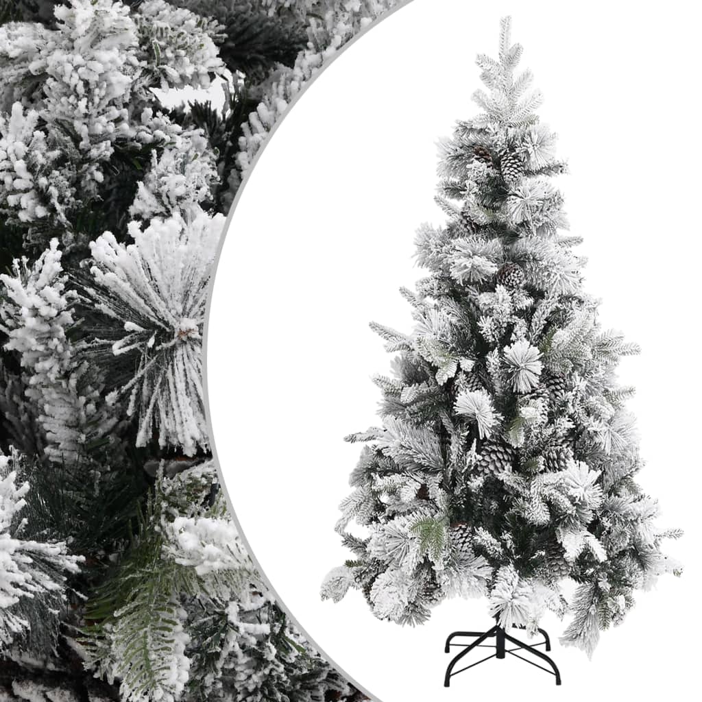 Kerstboom Met Dennenappels En Sneeuw 150 Cm Pvc En Pe