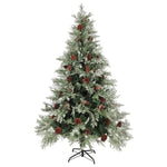 Kerstboom Met Dennenappels 120 Cm Pvc En Pe Groen En Wit