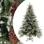 Kerstboom Met Dennenappels 120 Cm Pvc En Pe Groen En Wit