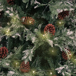 Kerstboom Met Led En Dennenappels 120 Cm Pvc En Pe Groen En Wit