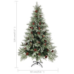 Kerstboom Met Led En Dennenappels 120 Cm Pvc En Pe Groen En Wit