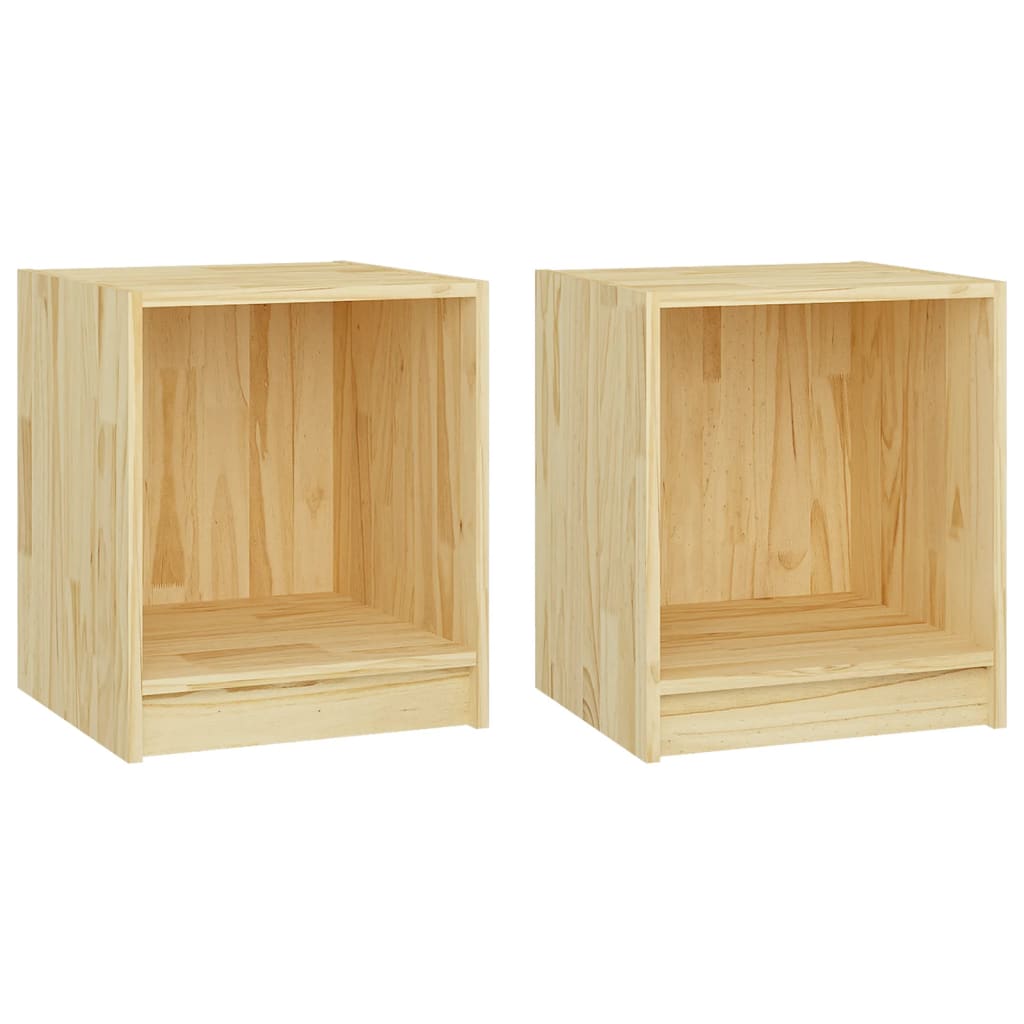Nachtkastjes 35,5X33,5X41,5 Cm Massief Grenenhout