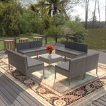 5-Delige Loungeset Met Kussens Poly Rattan Grijs