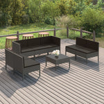 5-Delige Loungeset Met Kussens Poly Rattan Grijs