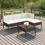 6-Delige Loungeset Met Kussens Poly Rattan Bruin