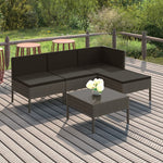 6-Delige Loungeset Met Kussens Poly Rattan Grijs