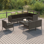 6-Delige Loungeset Met Kussens Poly Rattan Grijs