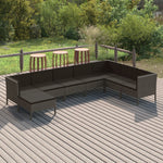 6-Delige Loungeset Met Kussens Poly Rattan Grijs