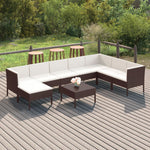 6-Delige Loungeset Met Kussens Poly Rattan Bruin