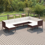 6-Delige Loungeset Met Kussens Poly Rattan Bruin